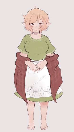 Standing Concept Art of my OC from FFXIV (2024)